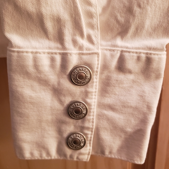 GAP Cotton Stretch Mockneck Jacket Coat White Medium - Picture 11 of 13